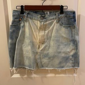 Cute distressed jean skirt